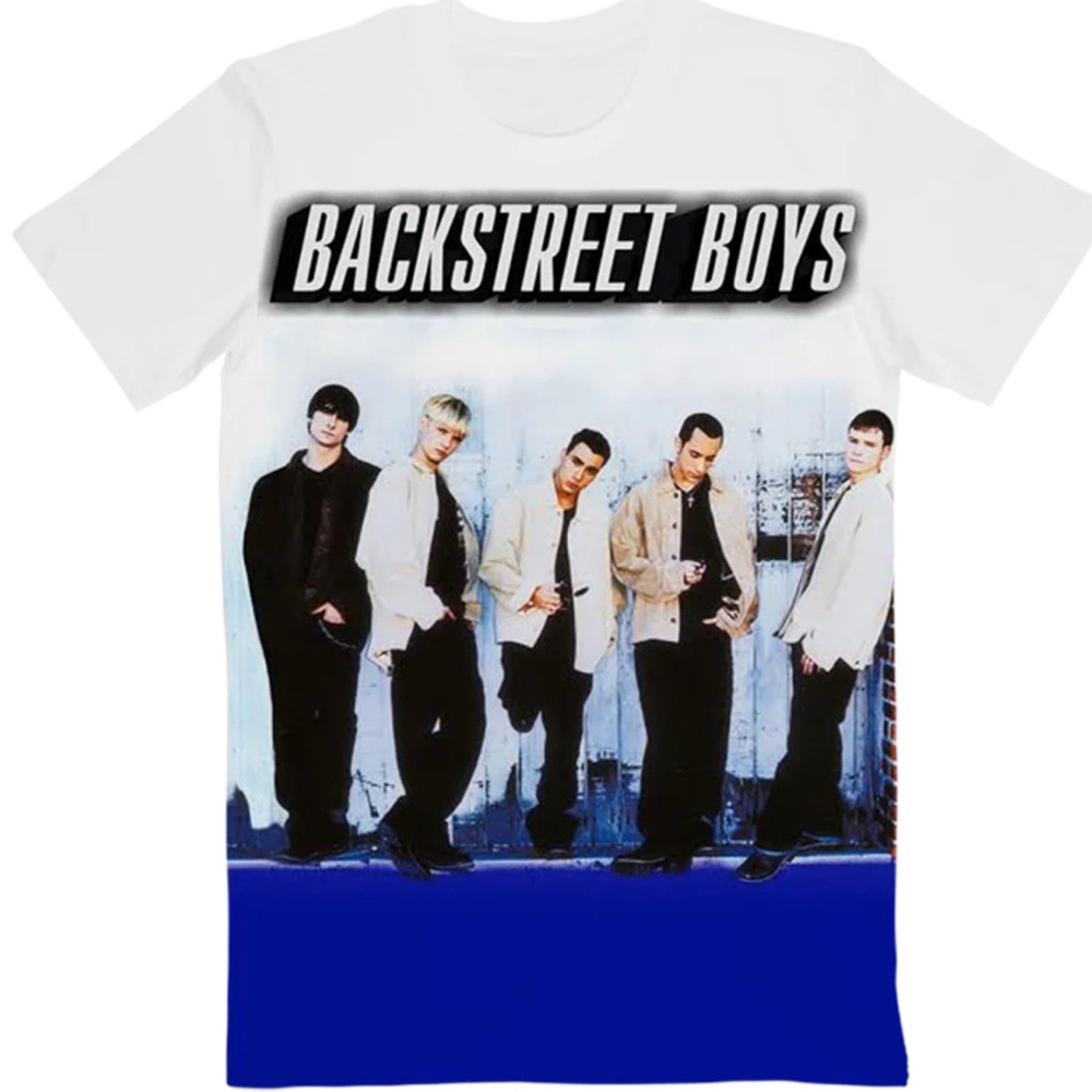 Backstreet Boys White and Blue Graphic Tee